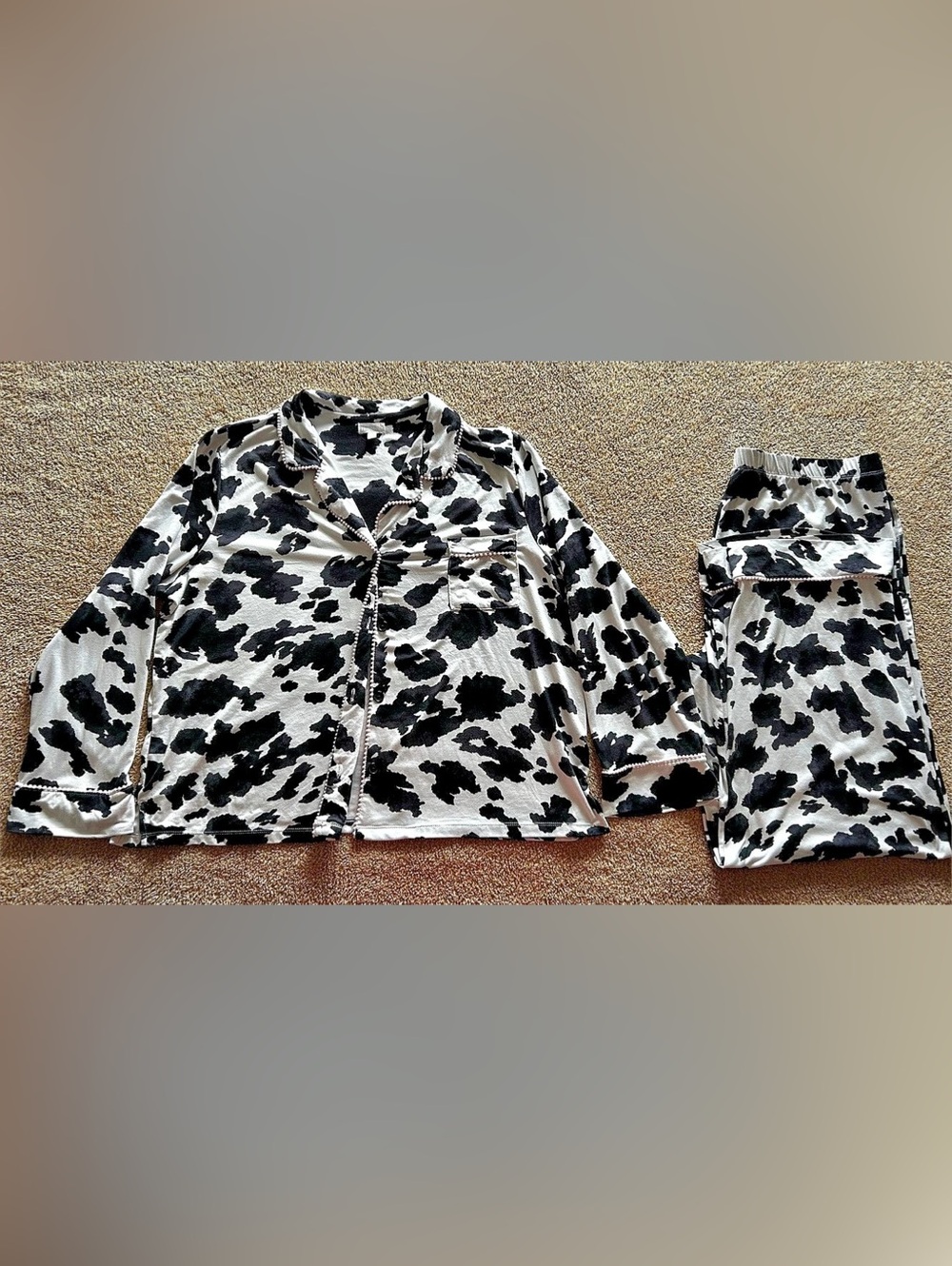 Cow Print Pajama Set